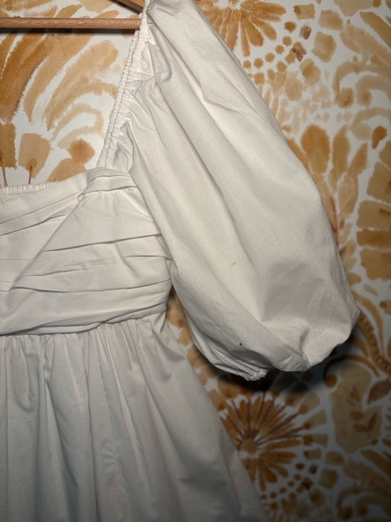 Abercrombie and Fitch 🤍 Romantic Cottagecore Puff Sleeve Mini Dress /White Small - Picture 4 of 4